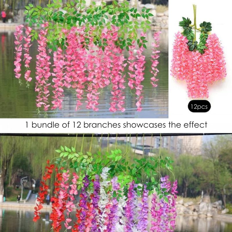 Florenza™ - Artificial Wisteria Flowers For an Elegant Home (12 Pieces)