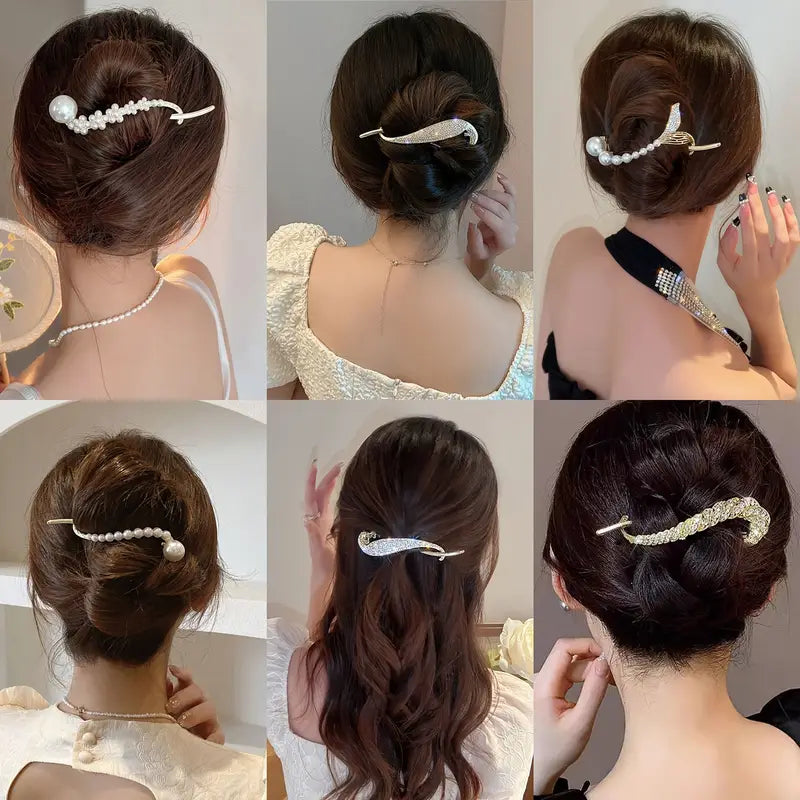 Lumipearl™ – Elegant Grip Pearl Hair Clip (5 Pcs)