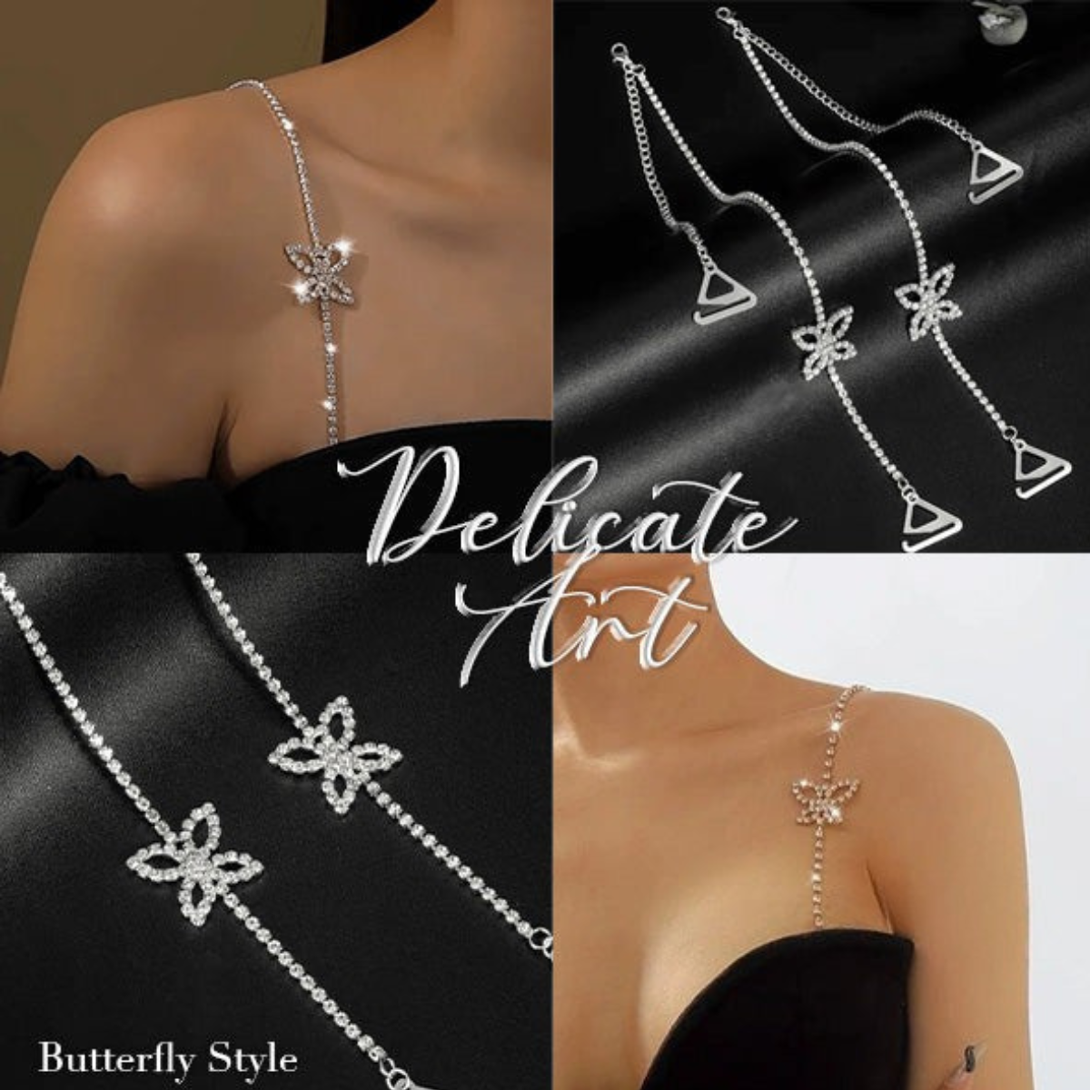 Stravière™ – 1 Pair Rhinestone Bra Straps for Dresses (50% Off)