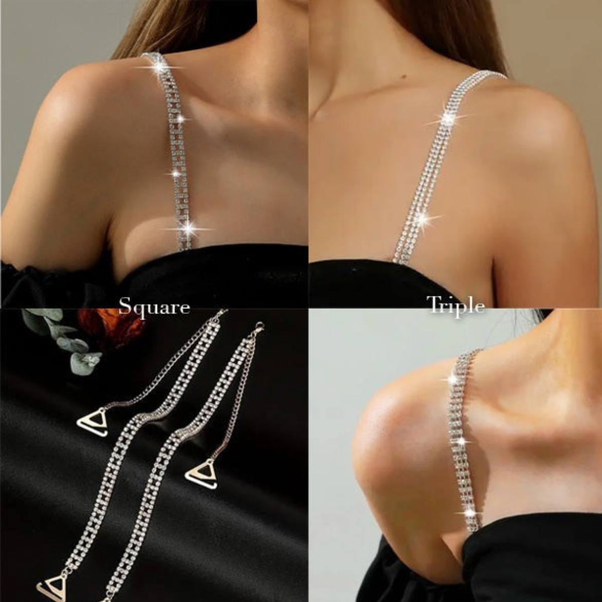 Stravière™ – 1 Pair Rhinestone Bra Straps for Dresses (50% Off)