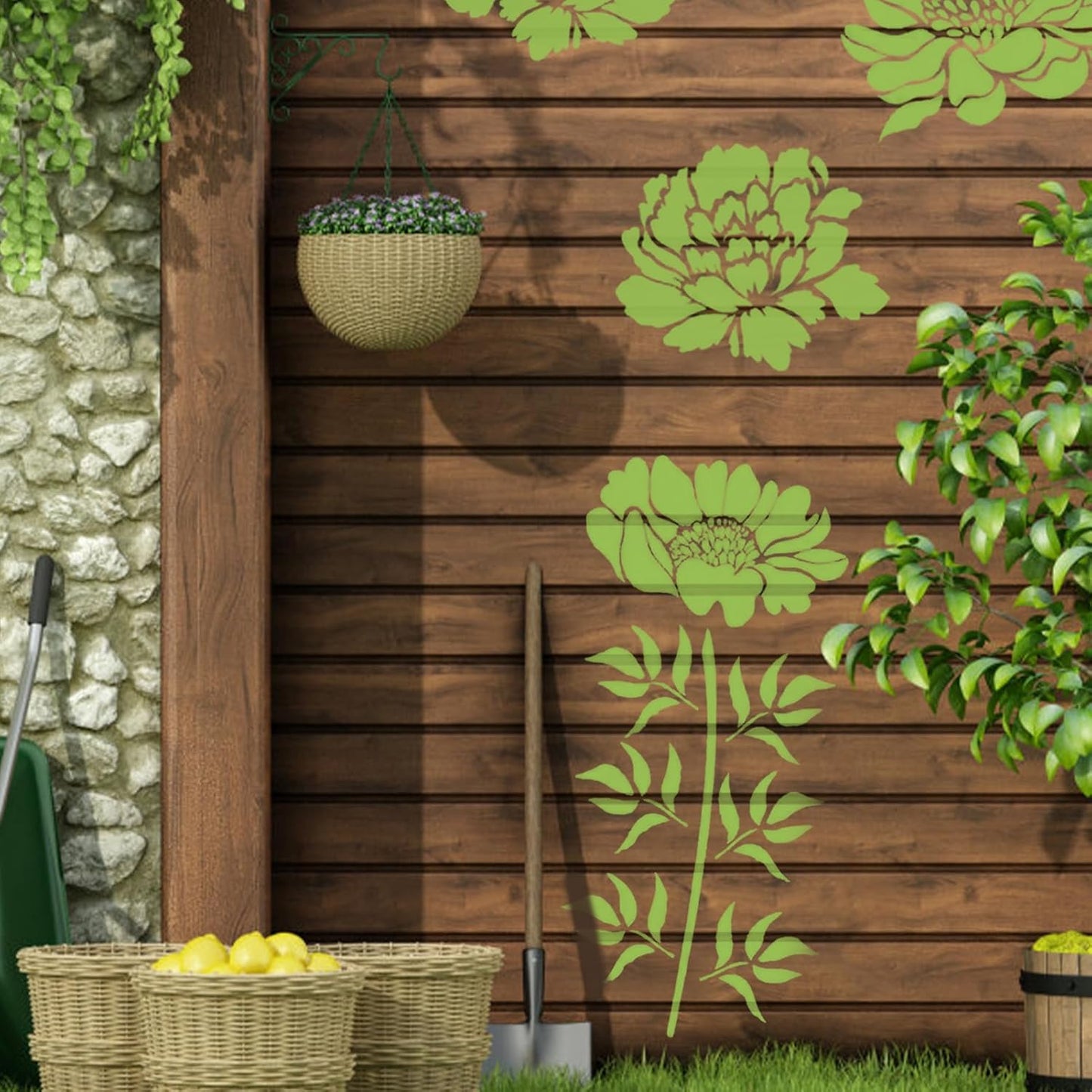Florenza™ - 6 Large Flower Stencils for Garden Makeovers