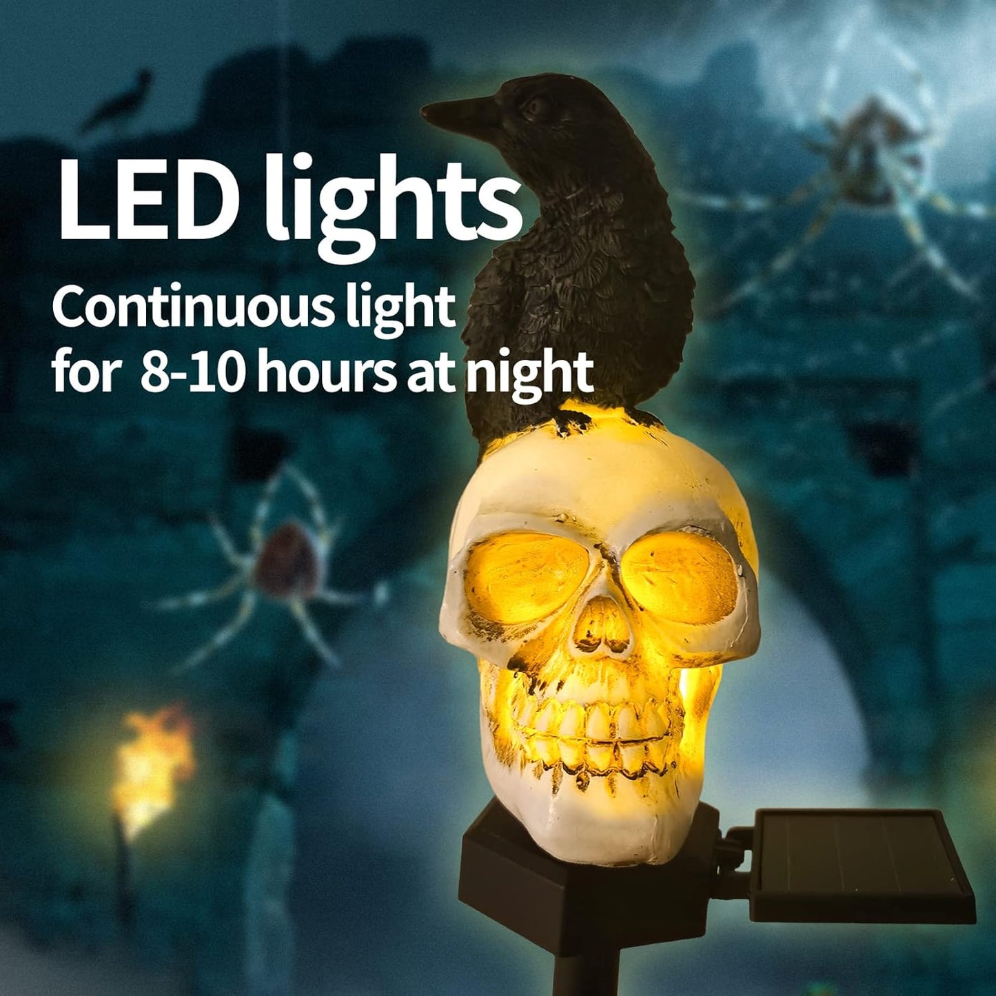 Skullight™ – Solar Crow Skull for Outdoor Lighting (50% Off)