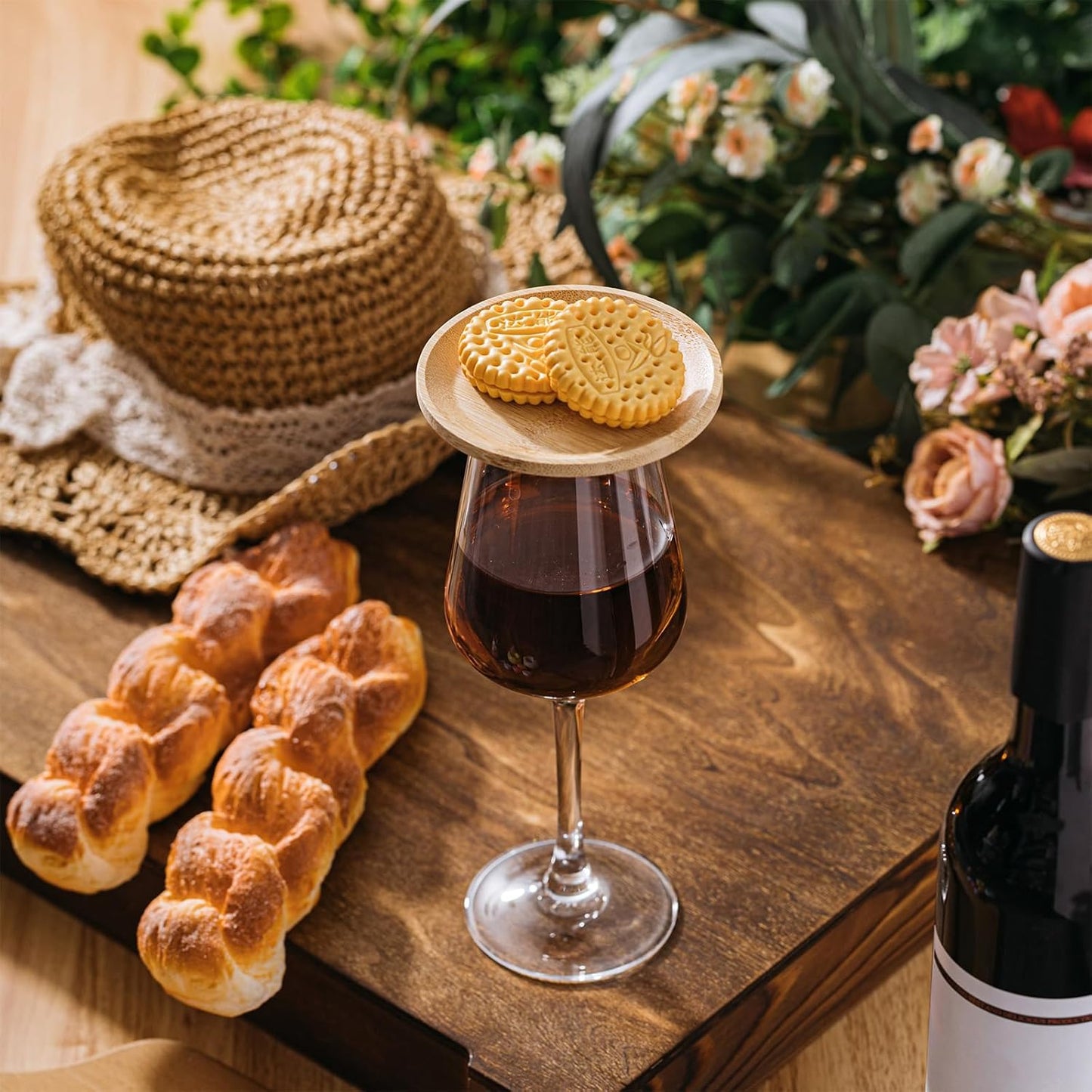 Florenza™ - Elegant Bamboo Wine Glass Toppers (50% Off)