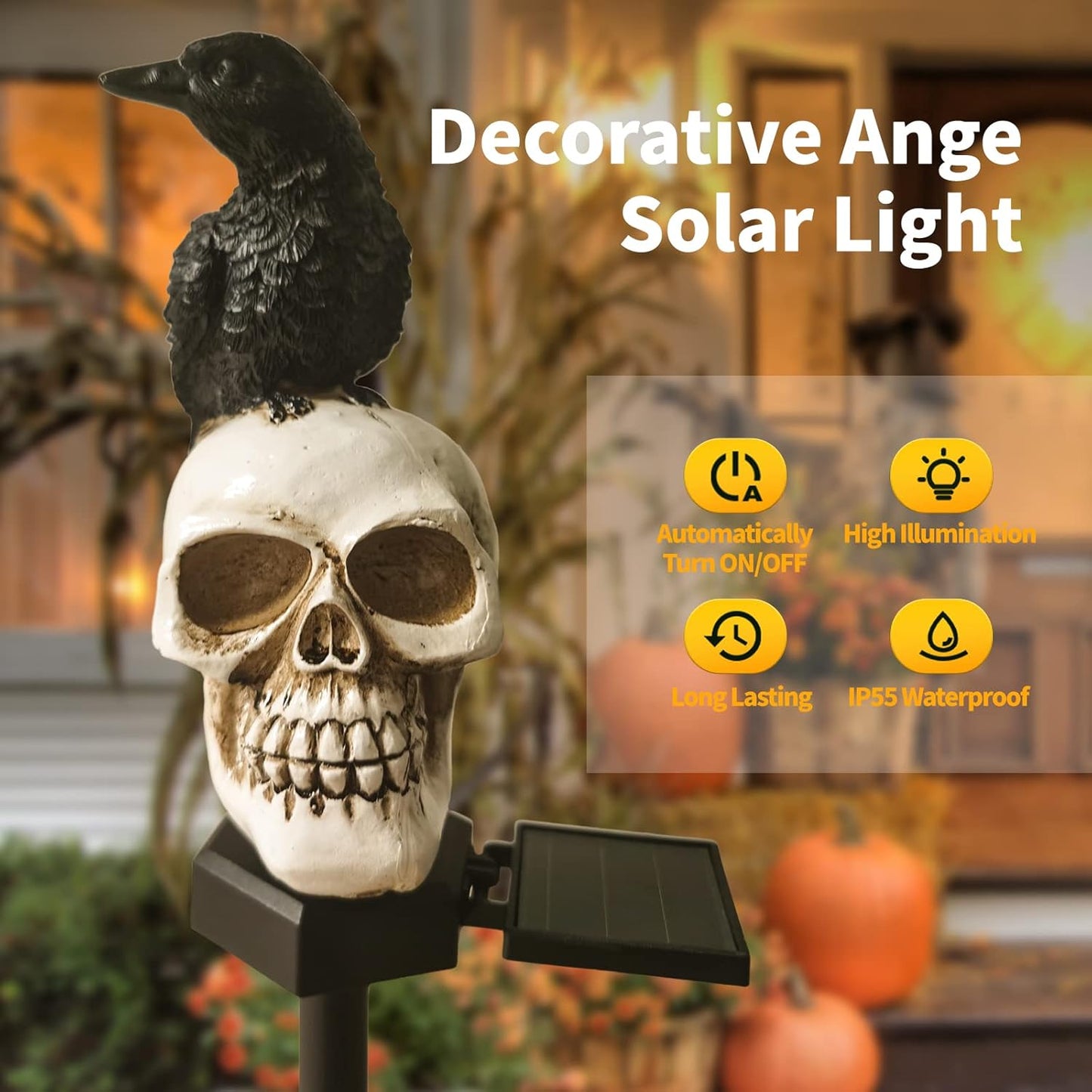 Skullight™ – Solar Crow Skull for Outdoor Lighting (50% Off)