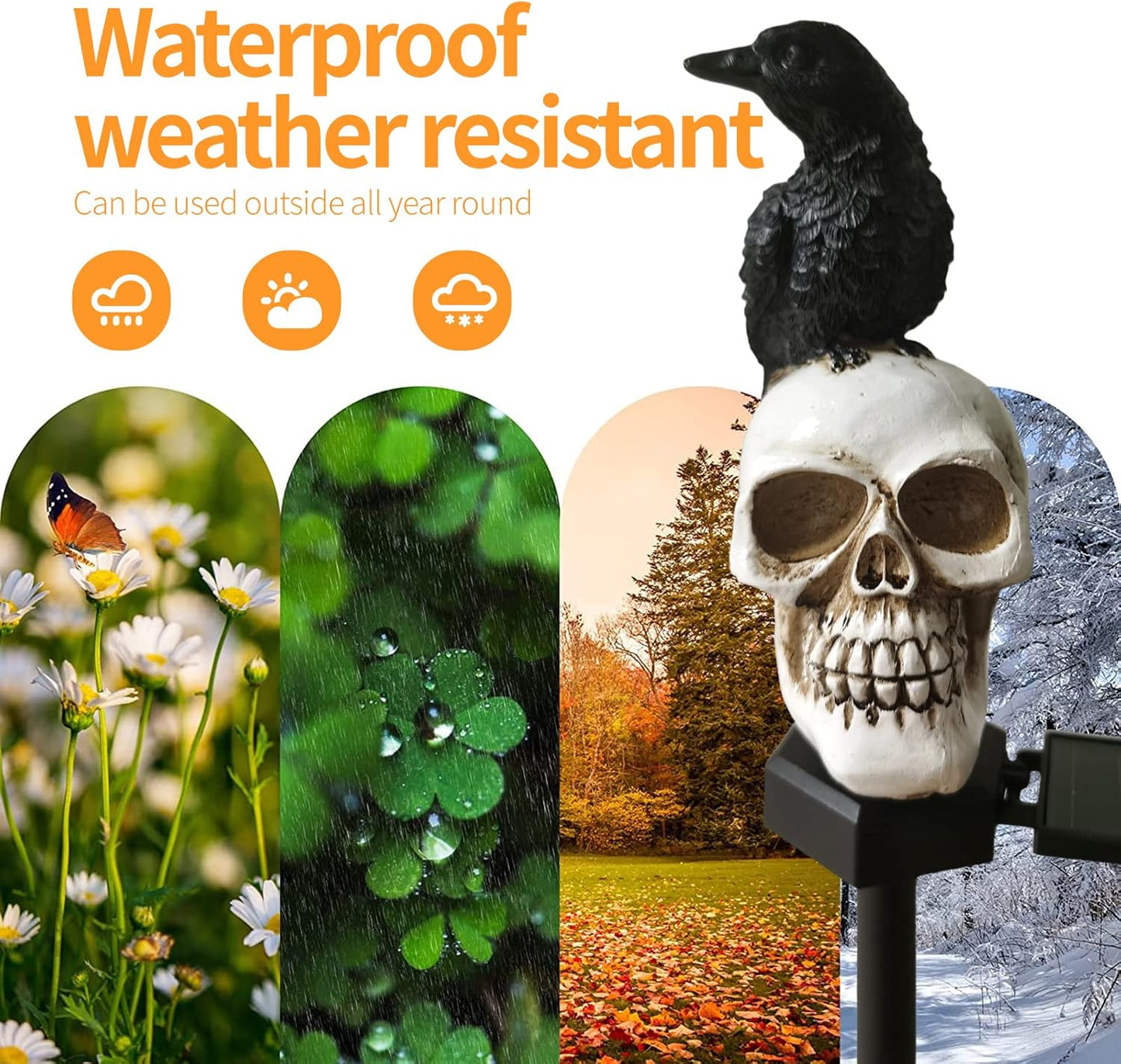 Skullight™ – Solar Crow Skull for Outdoor Lighting (50% Off)
