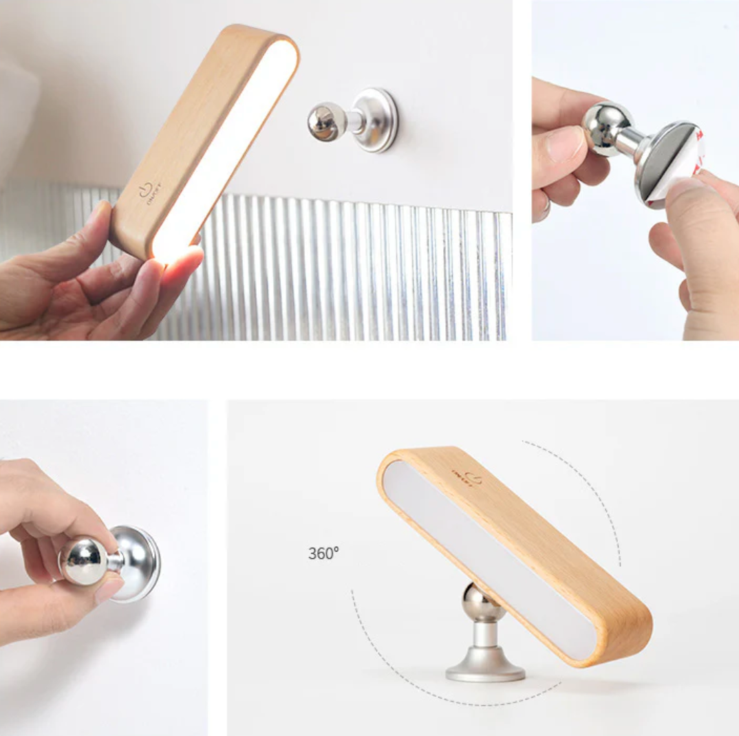 Hinokio™ – Minimalist Wood Lamp with Magnetic Charging Base (50% Off)