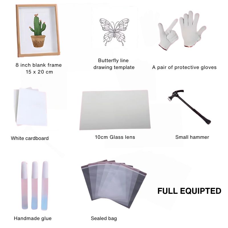 Shard & Bloom™ - DIY Butterfly Broken Mirror Mosaic Frame