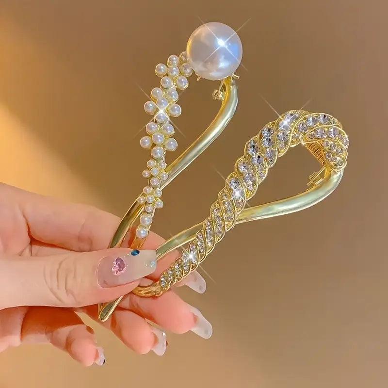 Lumipearl™ – Elegant Grip Pearl Hair Clip (5 Pcs)