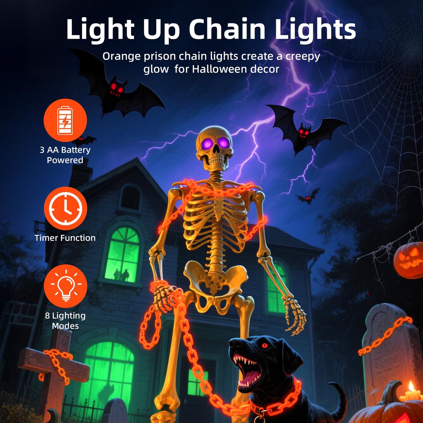 Spooklyn™ – Glowing Chain Lights for Halloween Nights