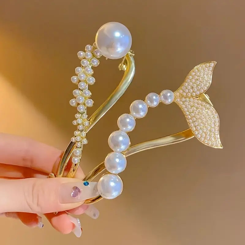 Lumipearl™ – Elegant Grip Pearl Hair Clip (5 Pcs)