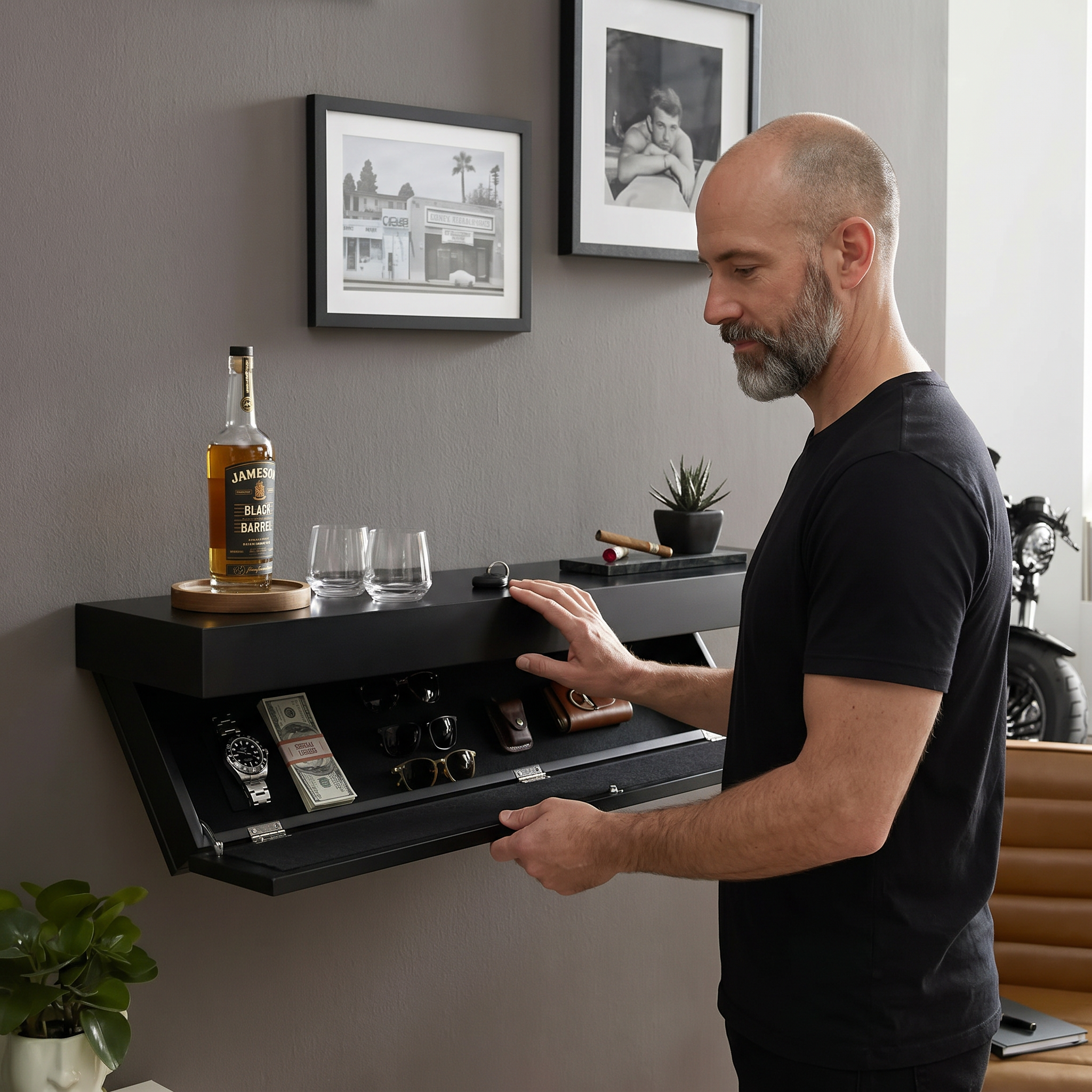 Vaultedge – Floating Wall Shelf with Hidden Compartment – Clarendale
