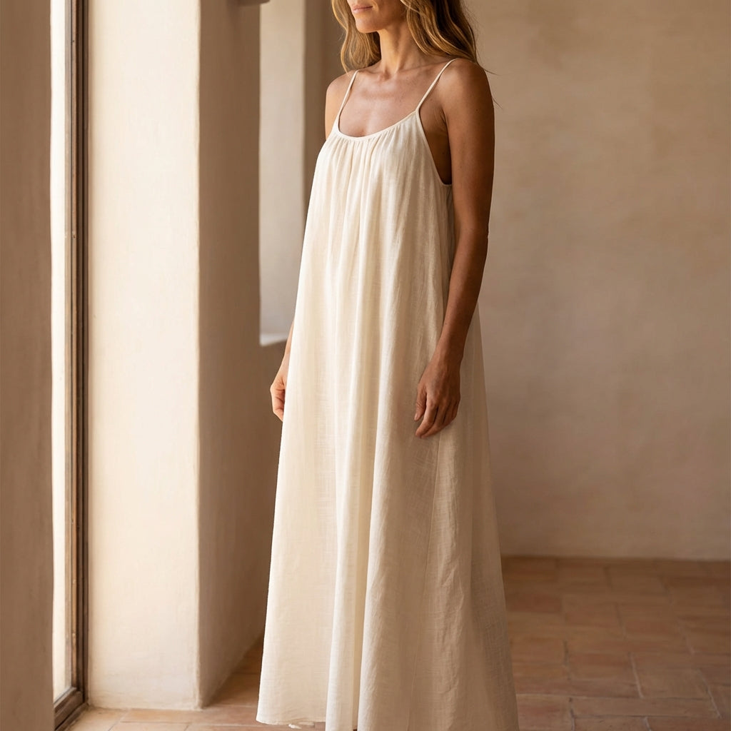 flowy dress open back White Open Back dress with sleeves Boho wedding dress with sleeve Puff sleeve backless dress Maxi Long dress for women Open Back Beach dress