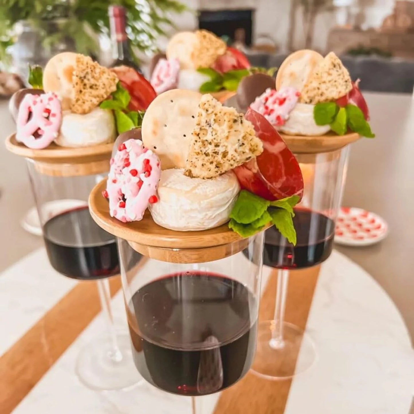 Florenza™ - Elegant Bamboo Wine Glass Toppers (50% Off)