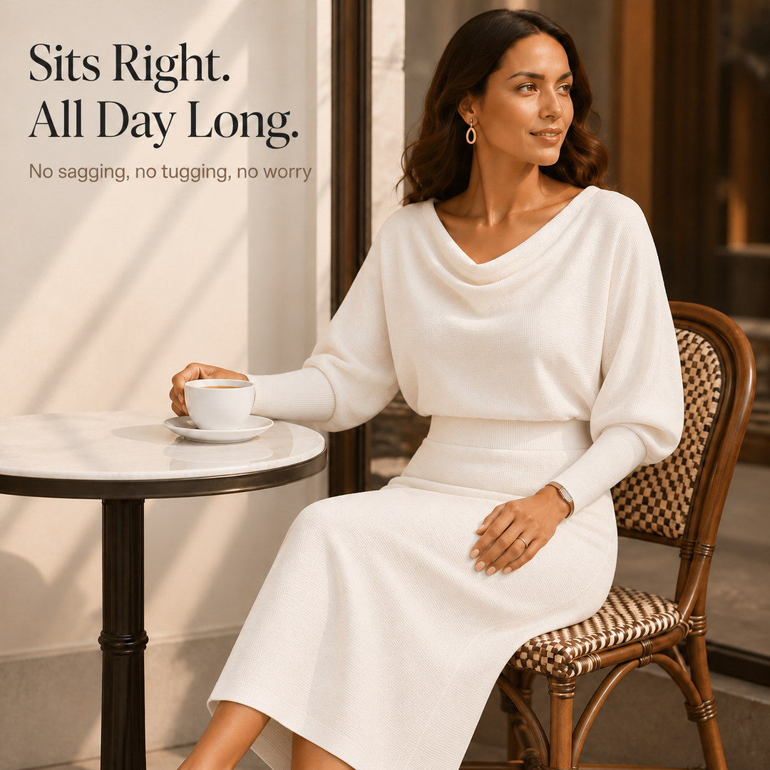 Wearbella – Ribbed Draped Top And Midi Skirt Set