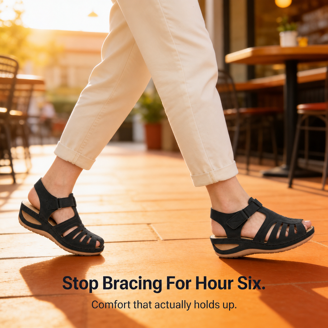 Wearbella – Closed-Toe Cut-Out Wedge Sandals