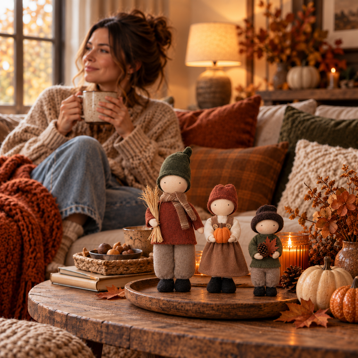 Harvest Hearth – Three-Piece Harvest Doll Figurine Set