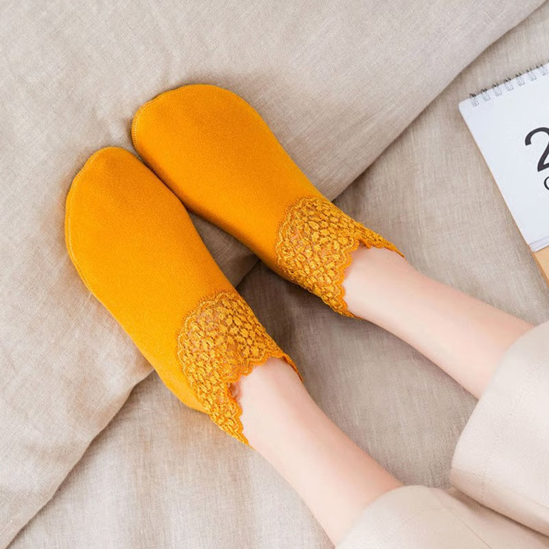 Feeluxe™ – Warm Lace Trim Anti-Slip Socks (1+2 Free)