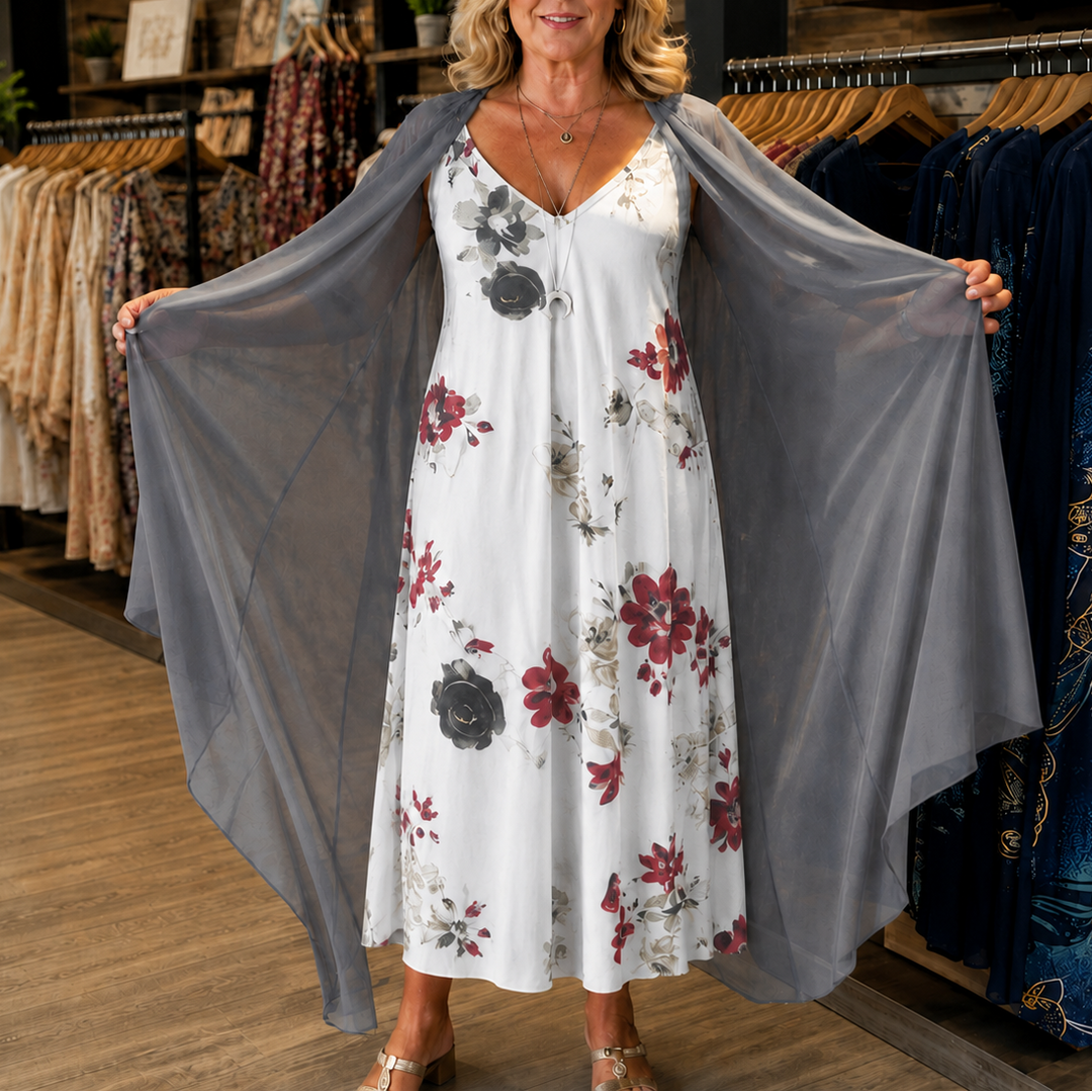 Wearbella – Floral Print Dress And Duster Set