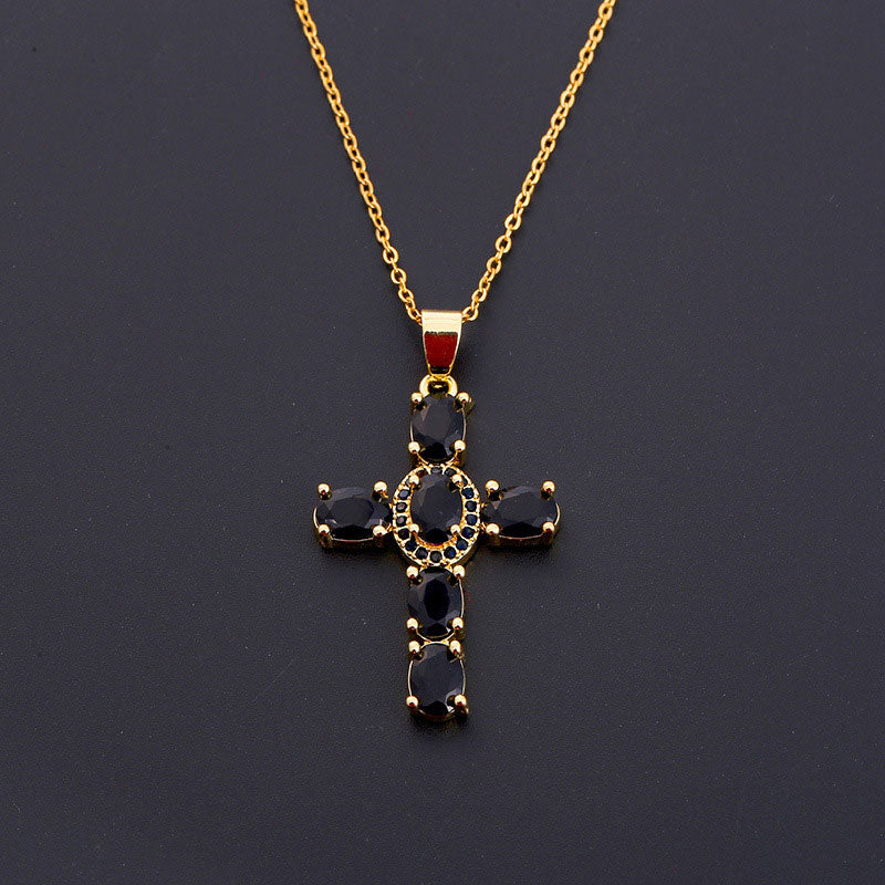 Solavée – Crystal Cross Pendant Necklace