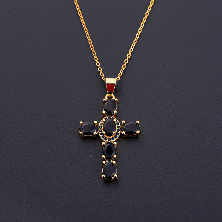 Solavée – Crystal Cross Pendant Necklace