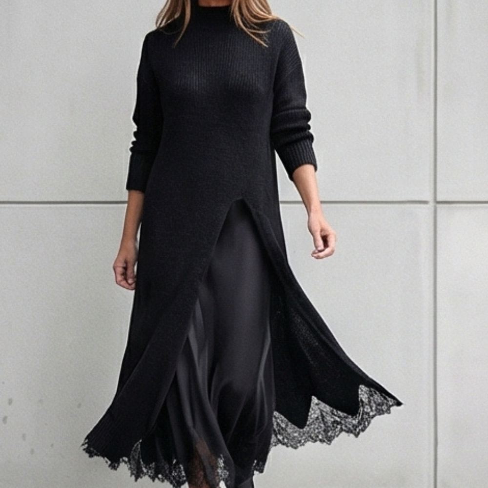 Lunette™ – Knitted Cardigan with Lace Camisole Set