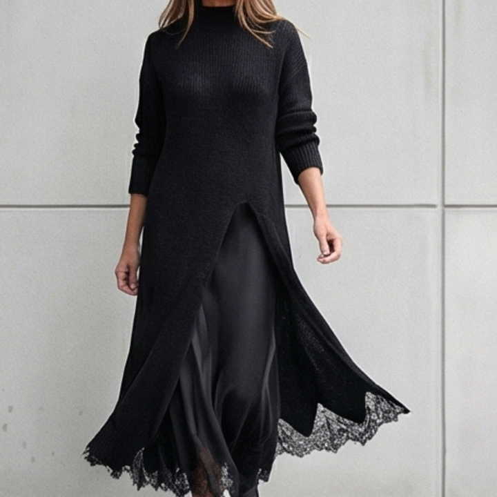 Lunette™ – Knitted Cardigan with Lace Camisole Set