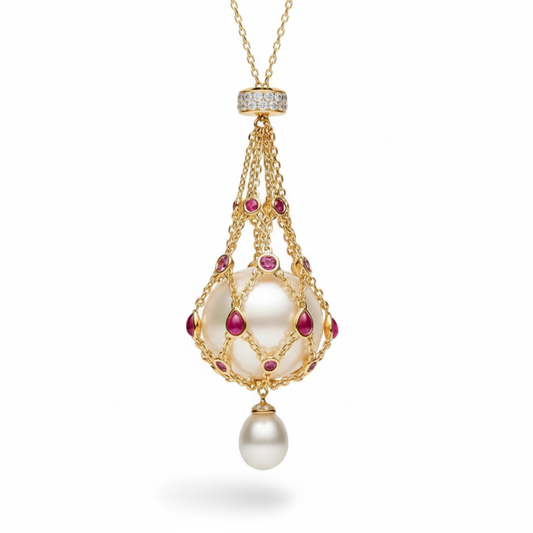 Lunara™ - Pearl & Gemstone Lavalier Pendant