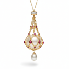 Lunara – Pearl & Gemstone Lavalier Pendant Necklace