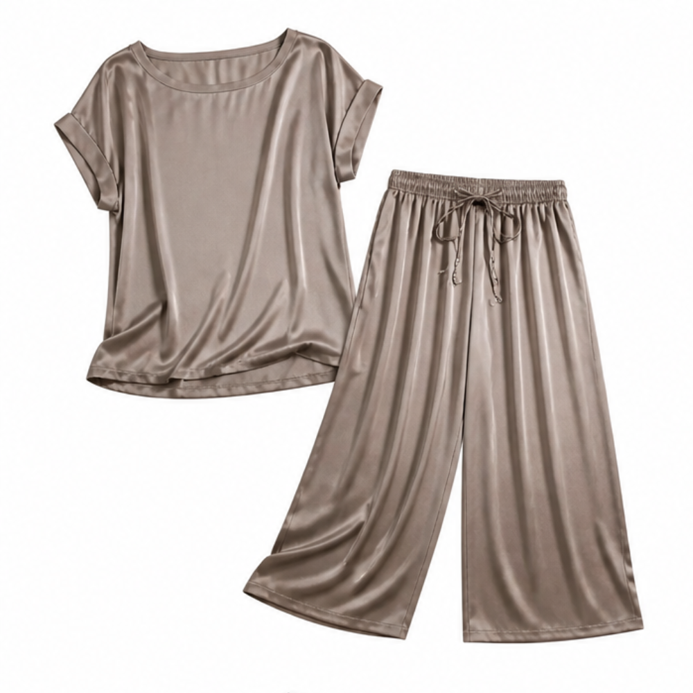 Nadine – Women's Two-Piece Set with Wide-Leg Trousers
