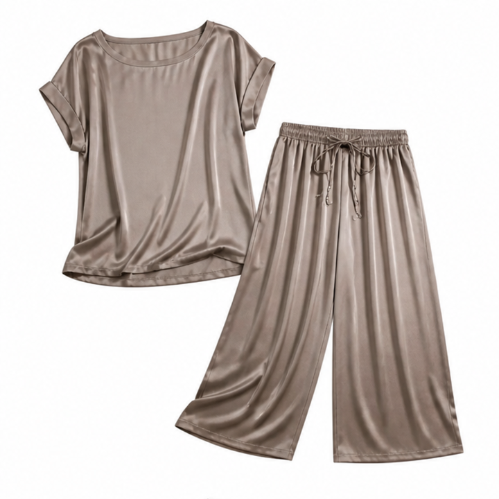 Nadine – Women's Two-Piece Set with Wide-Leg Trousers