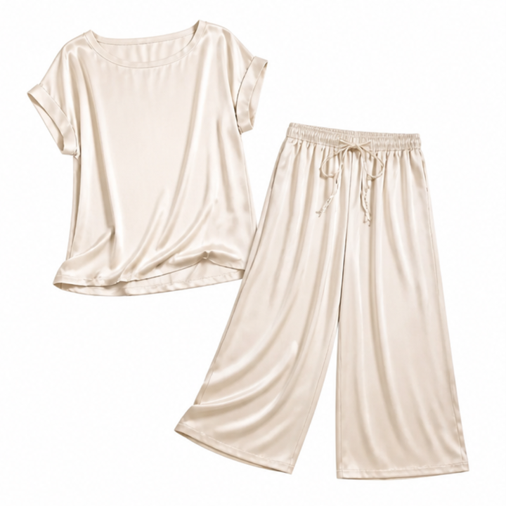 Nadine – Women's Two-Piece Set with Wide-Leg Trousers