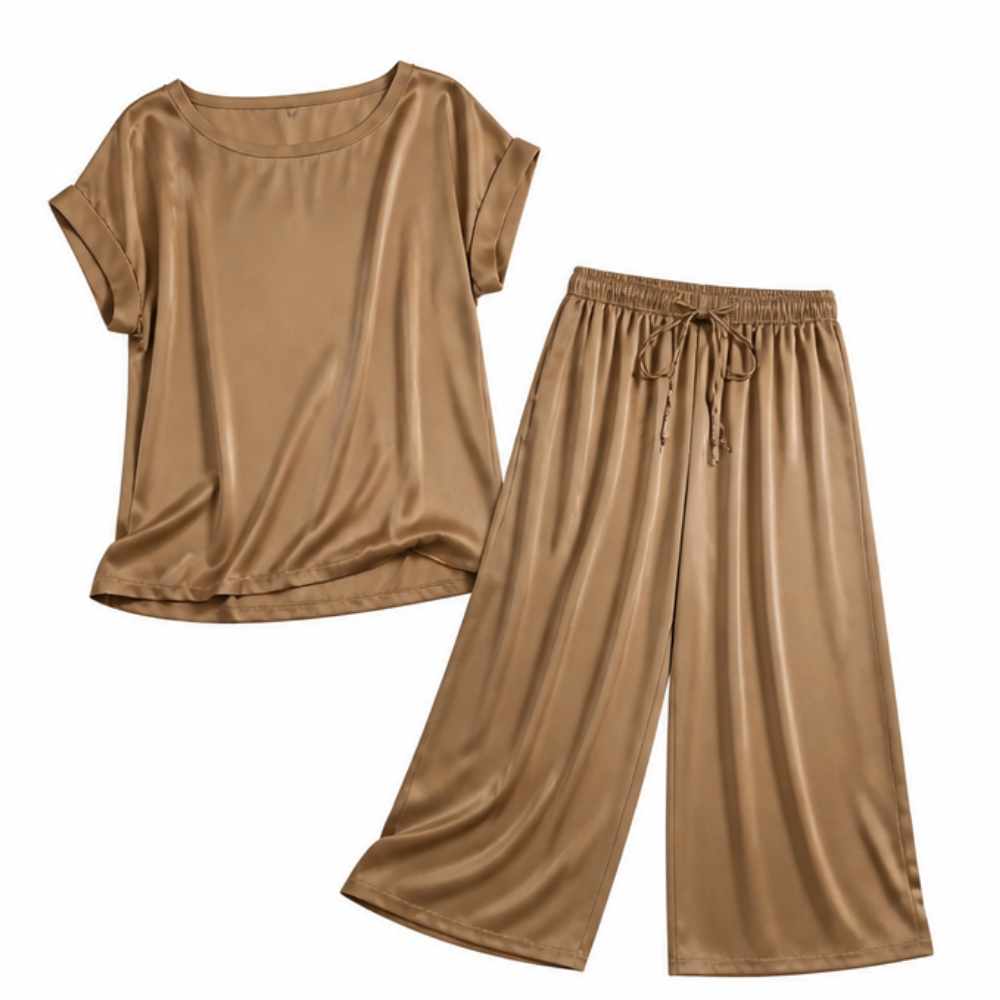 Nadine – Women's Two-Piece Set with Wide-Leg Trousers