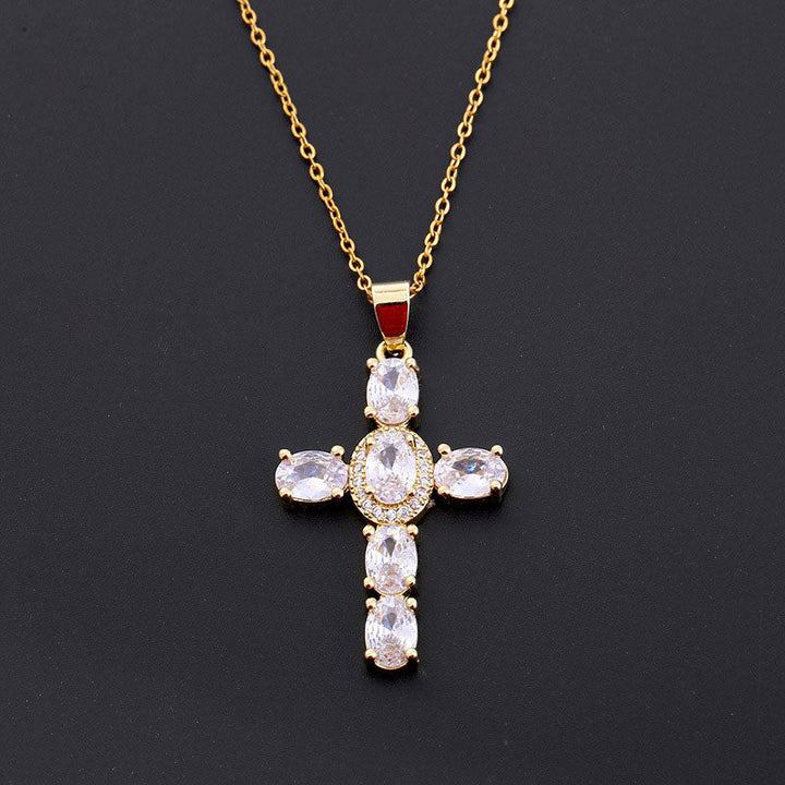 Solavée – Crystal Cross Pendant Necklace
