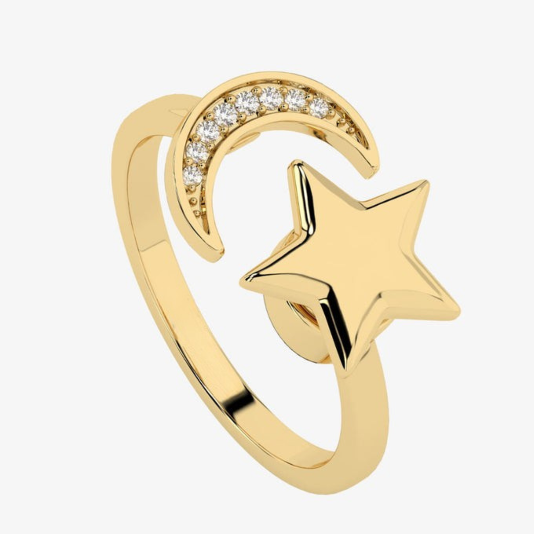 Lunessa - Moon and Star Calming Ring