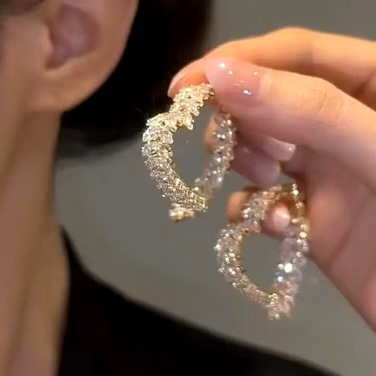 Aurina™ – Crystal Heart Hoop Earrings (50% Off)