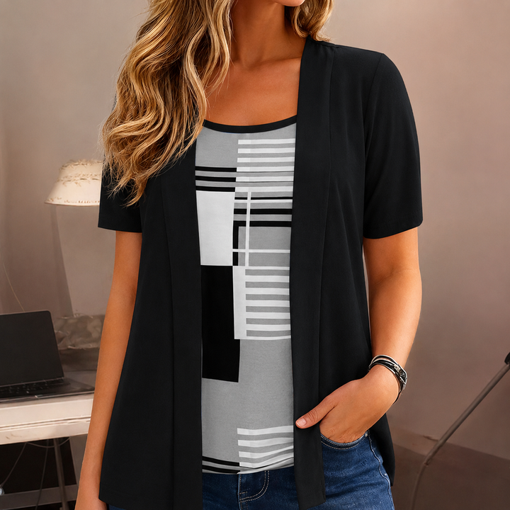 Layerlyn – Colour Block Tank And Cardigan Set
