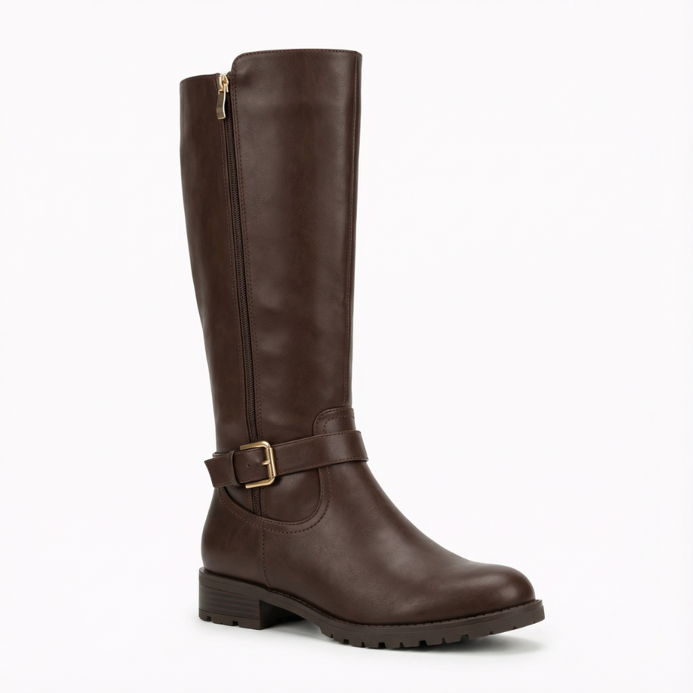Ridella - Knee High Riding Boots with Buckle Detail