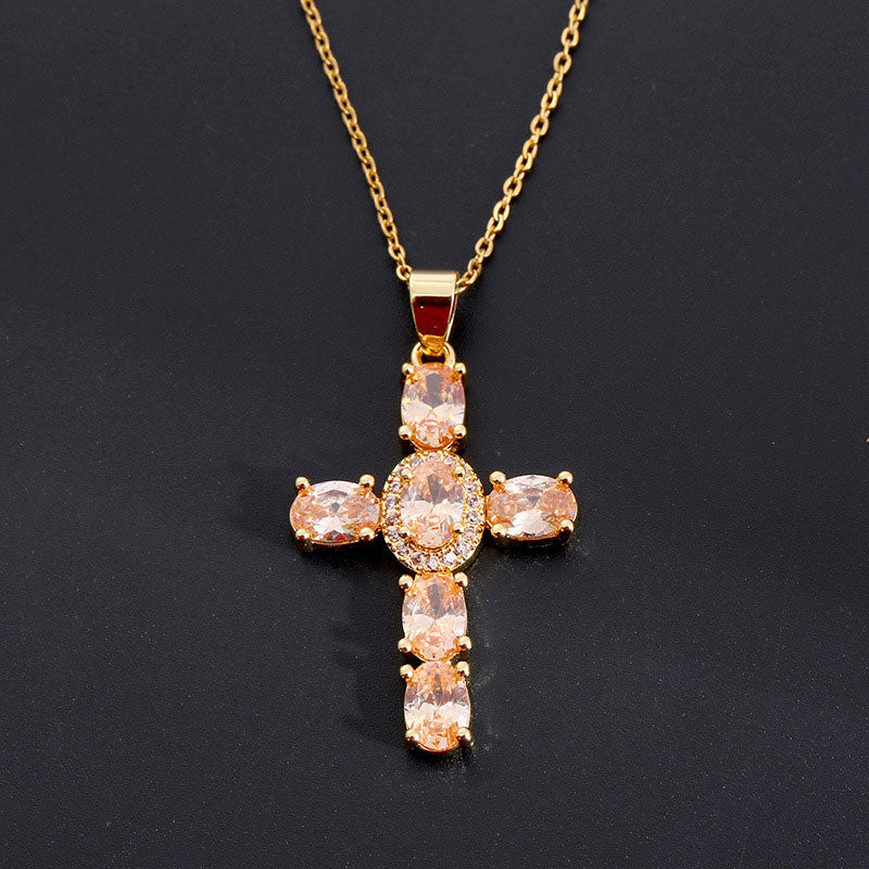Solavée – Crystal Cross Pendant Necklace