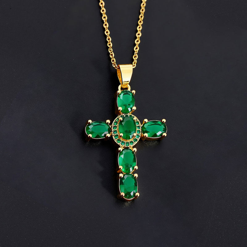 Solavée – Crystal Cross Pendant Necklace