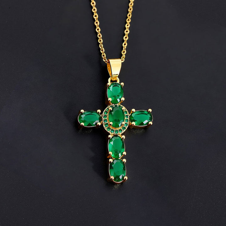Solavée – Crystal Cross Pendant Necklace