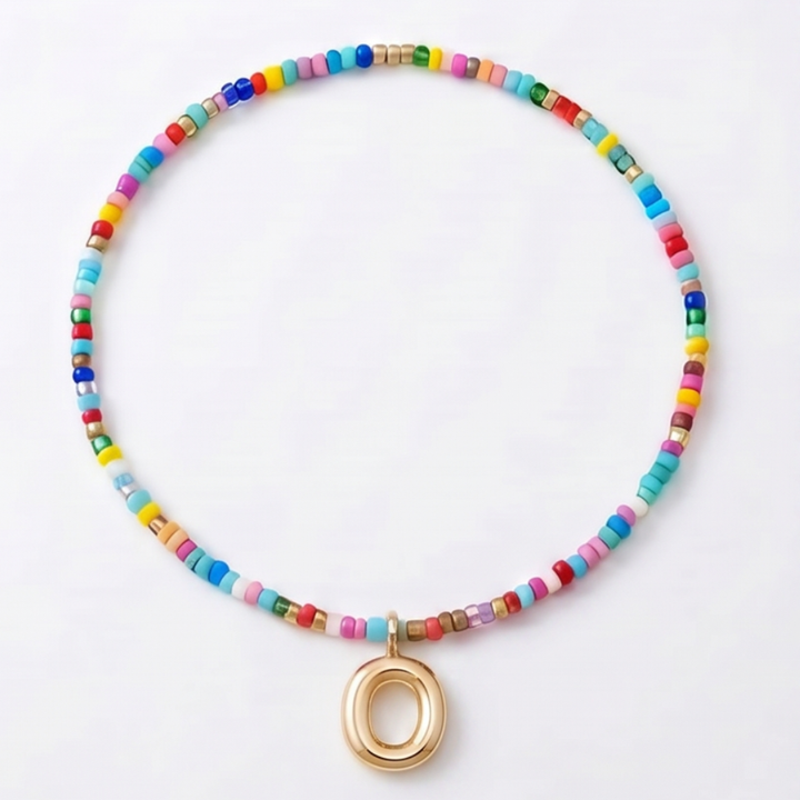 Liora – Colorful Beaded Initial Necklace