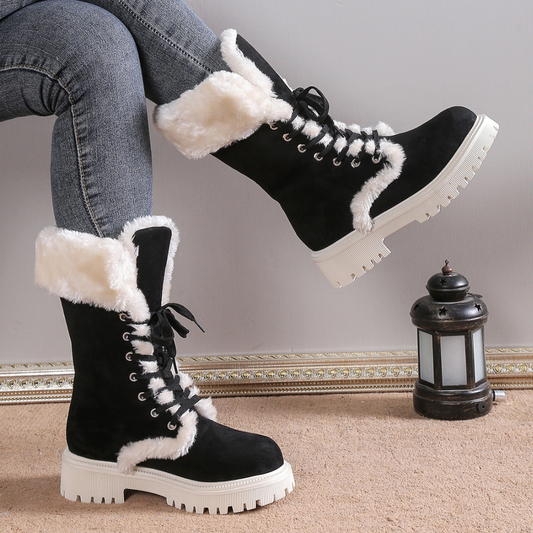 Glacira™ – Plush Velvet Lift Winter Boots