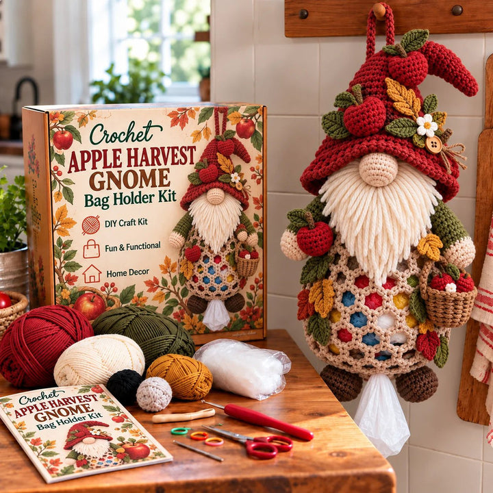 Gnome & Gather – Crochet Gnome Bag Holder