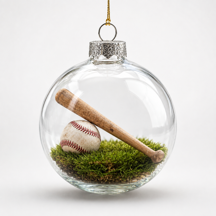 Seasonkeep – Baseball Acrylic Globe Christmas Ornament (2pcs)