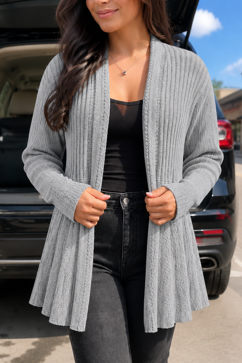 Wearbella – Open-Front Waterfall Knit Cardigan