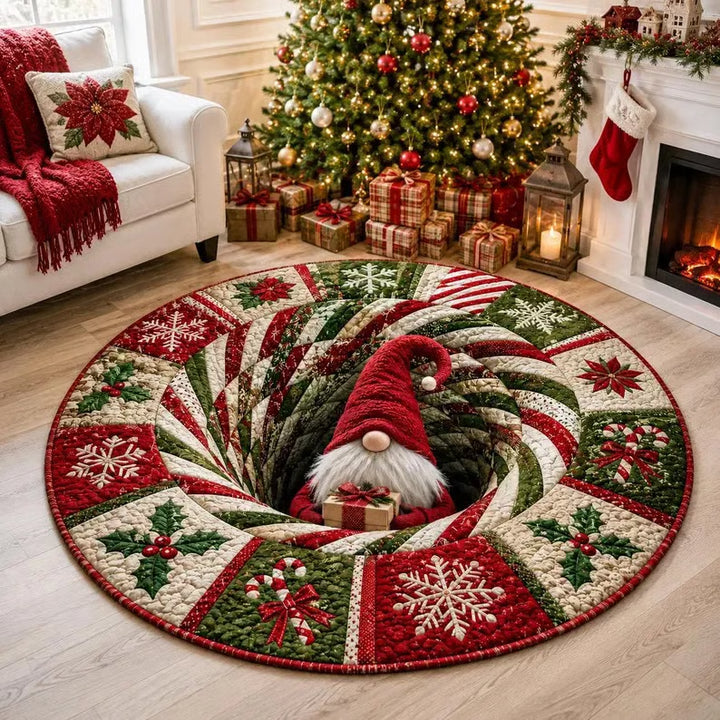 Merry Mirage – 3D Swirl Quilted Christmas Rug