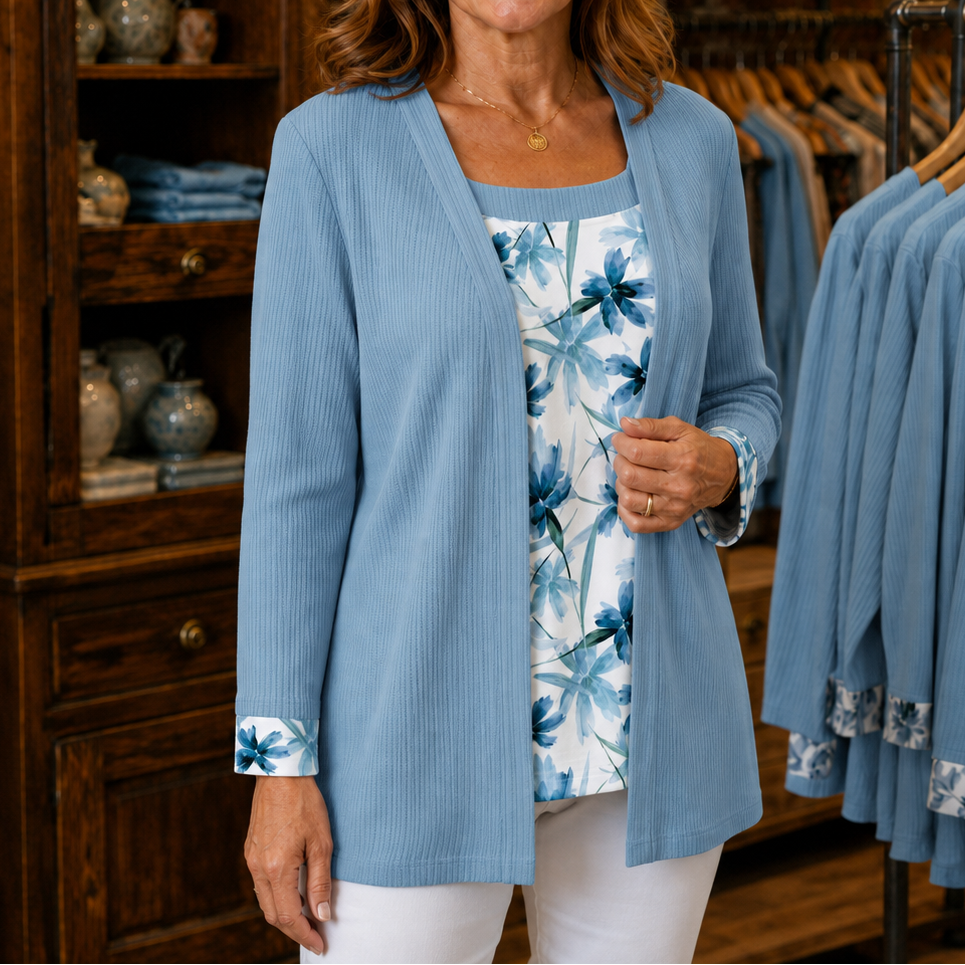 Layerlynn – Floral Panel Layered-Look Top
