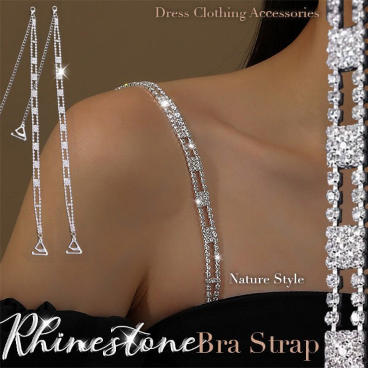 Stravière™ – 1 Pair Rhinestone Bra Straps for Dresses (50% Off)
