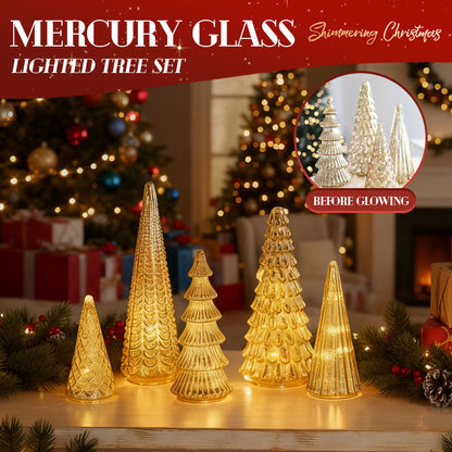 Merrydale™ – Full Set Glowing Mercury Glass Christmas Trees (50% Off)
