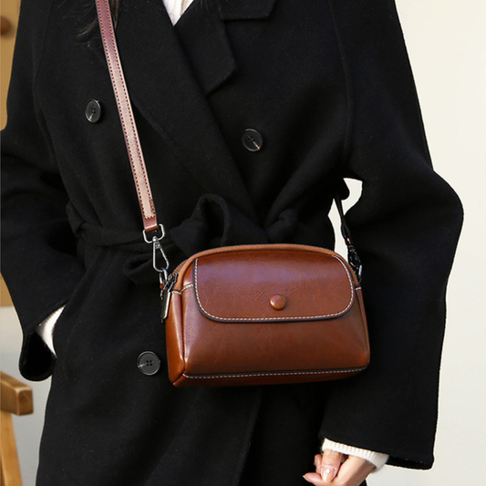 Bellana™ – Glossy Genuine Leather Shoulder Bag